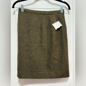 Vintage Gianni Petites women’s 6 wool skirt black orange‎ speckles Classic USA
